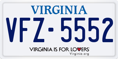 VA license plate VFZ5552