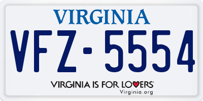 VA license plate VFZ5554