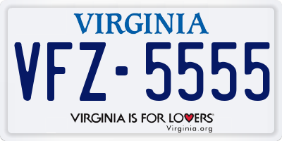 VA license plate VFZ5555