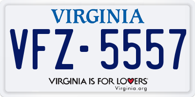 VA license plate VFZ5557