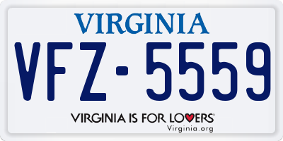 VA license plate VFZ5559