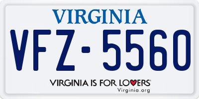 VA license plate VFZ5560