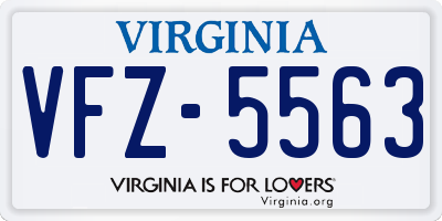 VA license plate VFZ5563