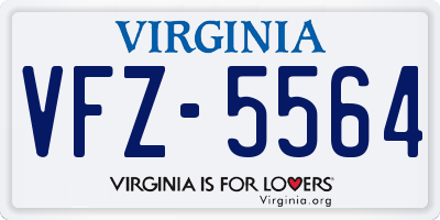 VA license plate VFZ5564