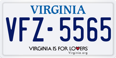 VA license plate VFZ5565