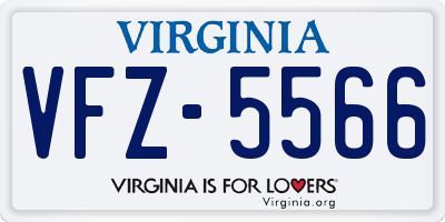 VA license plate VFZ5566