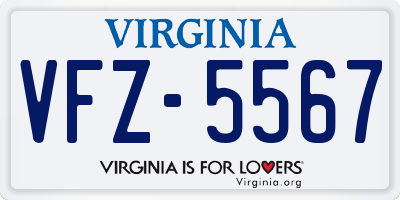 VA license plate VFZ5567