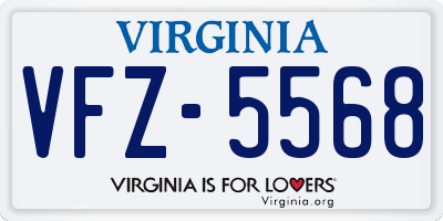 VA license plate VFZ5568