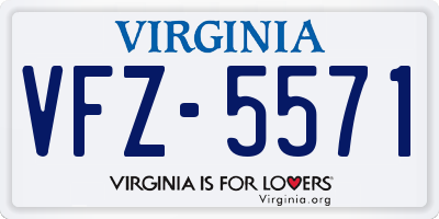 VA license plate VFZ5571
