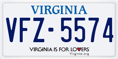 VA license plate VFZ5574