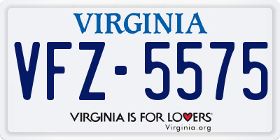 VA license plate VFZ5575