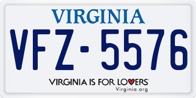 VA license plate VFZ5576