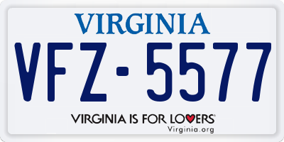 VA license plate VFZ5577
