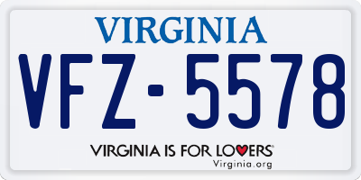 VA license plate VFZ5578