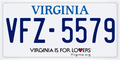 VA license plate VFZ5579