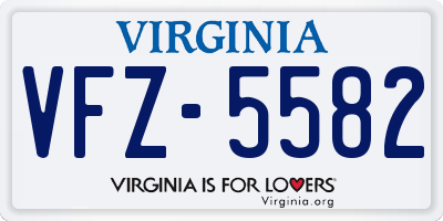 VA license plate VFZ5582