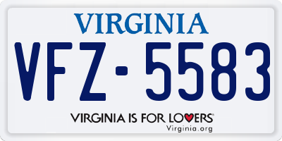 VA license plate VFZ5583