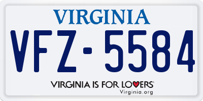 VA license plate VFZ5584