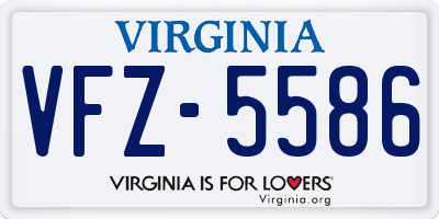 VA license plate VFZ5586