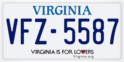 VA license plate VFZ5587