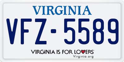 VA license plate VFZ5589