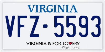 VA license plate VFZ5593