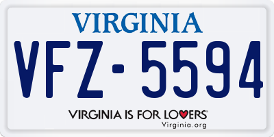 VA license plate VFZ5594