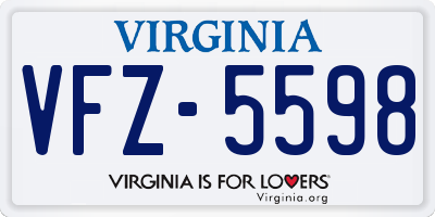 VA license plate VFZ5598
