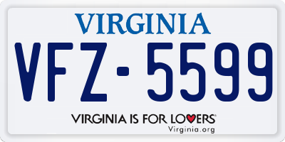VA license plate VFZ5599