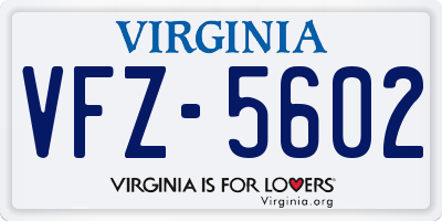 VA license plate VFZ5602
