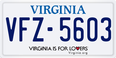 VA license plate VFZ5603