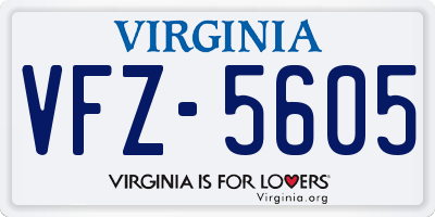 VA license plate VFZ5605