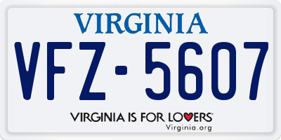 VA license plate VFZ5607