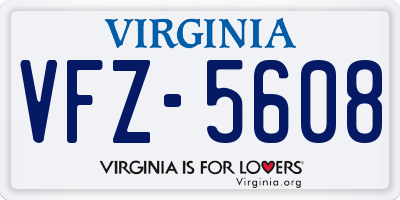 VA license plate VFZ5608