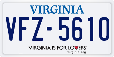 VA license plate VFZ5610