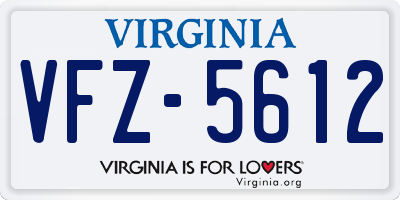 VA license plate VFZ5612