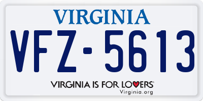 VA license plate VFZ5613