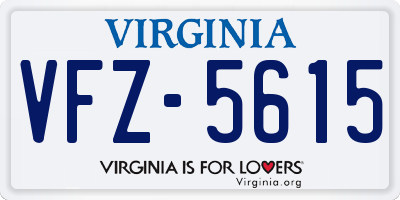 VA license plate VFZ5615