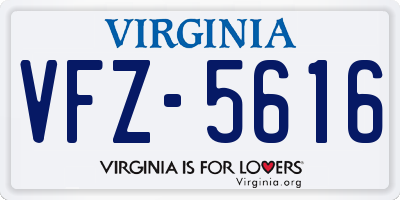 VA license plate VFZ5616