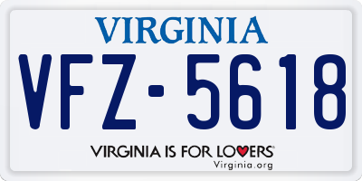 VA license plate VFZ5618