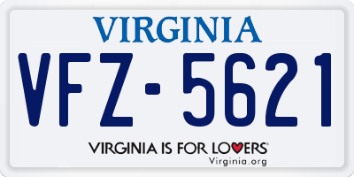 VA license plate VFZ5621