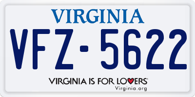 VA license plate VFZ5622