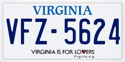 VA license plate VFZ5624