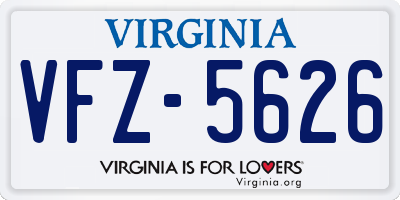 VA license plate VFZ5626