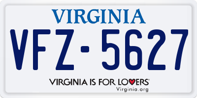 VA license plate VFZ5627
