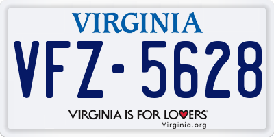 VA license plate VFZ5628