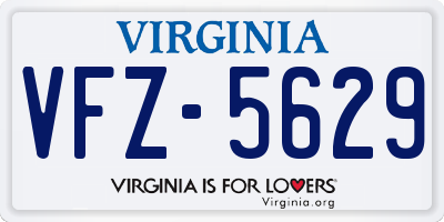 VA license plate VFZ5629