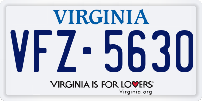 VA license plate VFZ5630