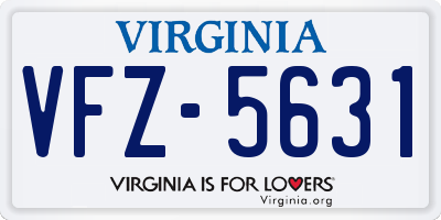 VA license plate VFZ5631