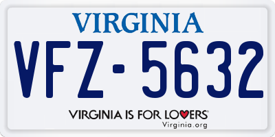 VA license plate VFZ5632